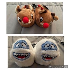 Baby Slippers- Rudolph & Bumble- Size 1- NWT. Price is total for both pairs.